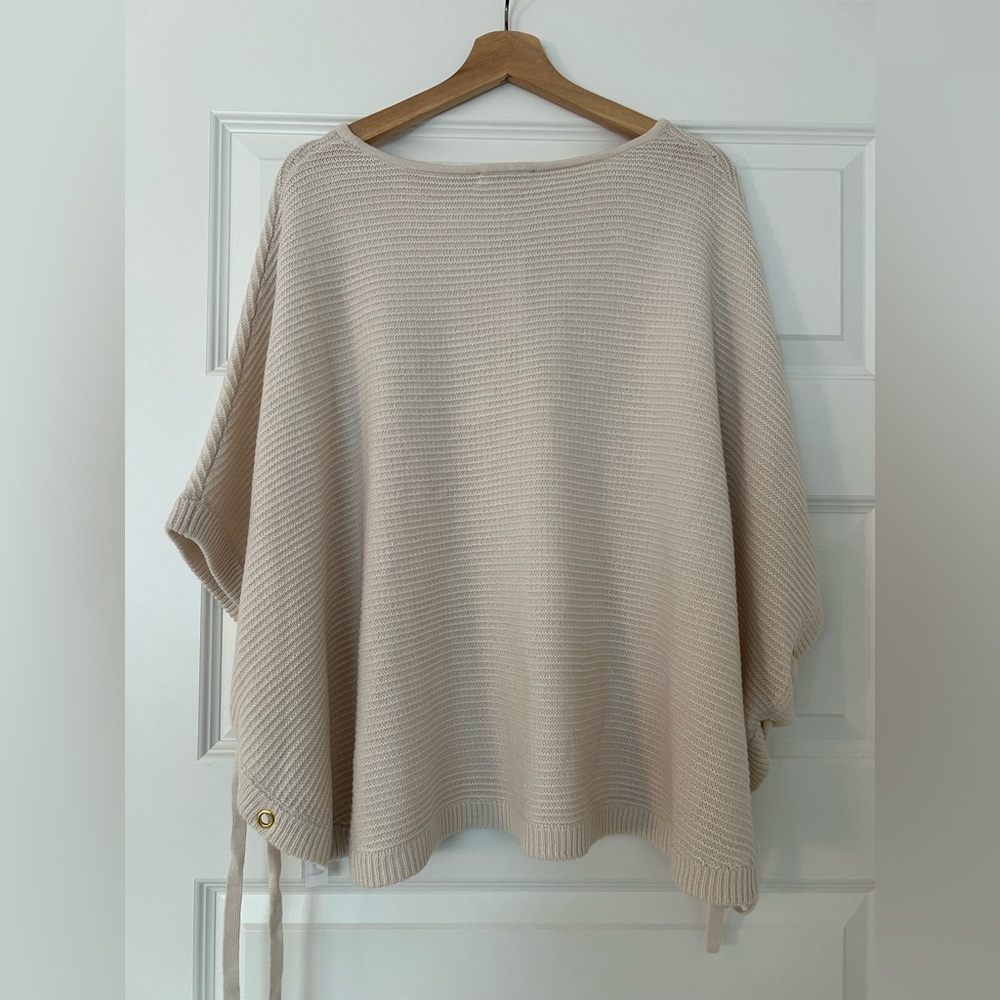 NWT Loft ivory crochet poncho